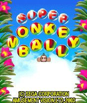 Super Monkey Ball title screen for N-Gage
