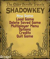 The Elder Scrolls Travels: Shadowkey title screen for N-Gage