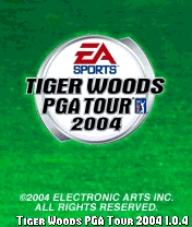 Tiger Woods PGA Tour 2004 title screen for N-Gage