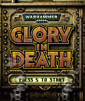 Warhammer 40,000: Glory in Death title screen for N-Gage