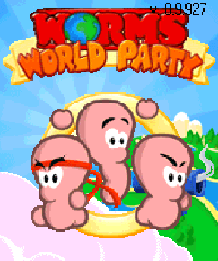 Worms World Party title screen for N-Gage