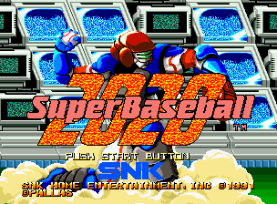 2020 Super Baseball title screen for Neo Geo AES