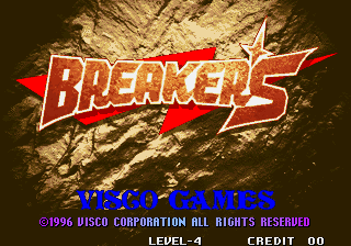 Breakers title screen for Neo Geo