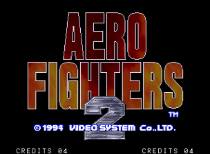 Aero Fighters 2 title screen for Neo Geo