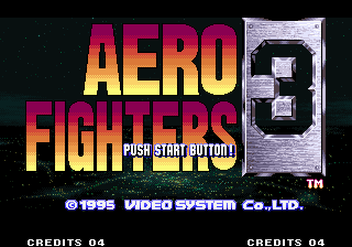 Aero Fighters 3 title screen for Neo Geo