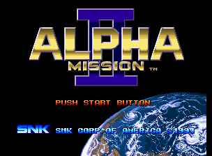 Alpha Mission II title screen for Neo Geo AES