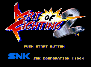 Art of Fighting 2 title screen for Neo Geo