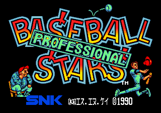 Baseball Stars Professional title screen for Neo Geo AES