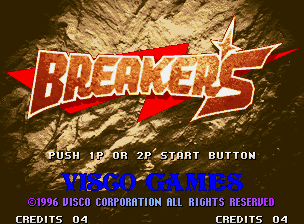 Breakers title screen for Neo Geo AES