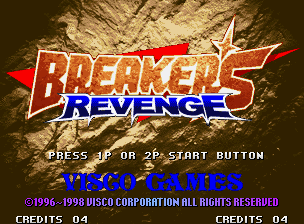 Breaker's Revenge title screen for Neo Geo AES