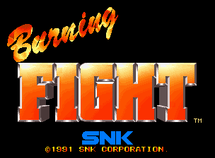 Burning Fight title screen for Neo Geo AES