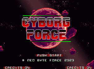 Cyborg Force title screen for Neo Geo AES