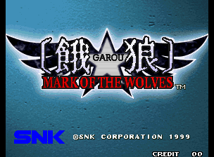 Garou: Mark of the Wolves title screen for Neo Geo AES