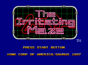 Irritating Maze title screen for Neo Geo