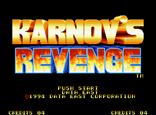 Karnov's Revenge title screen for Neo Geo AES