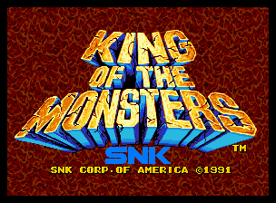 King of the Monsters title screen for Neo Geo AES
