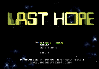 Last Hope title screen for Neo Geo AES