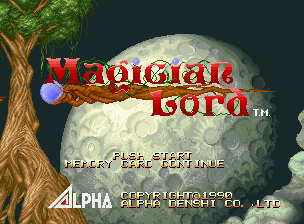 Magician Lord title screen for Neo Geo AES