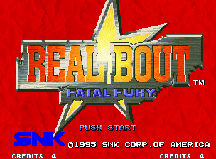 Real Bout Fatal Fury title screen for Neo Geo