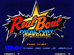 Real Bout Fatal Fury Special title screen for Neo Geo