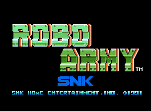 Robo Army title screen for Neo Geo AES