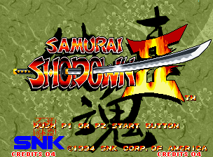Samurai Shodown II title screen for Neo Geo