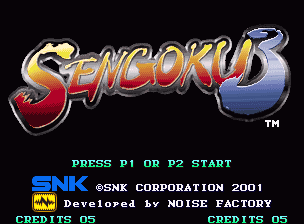 Sengoku 3 title screen for Neo Geo