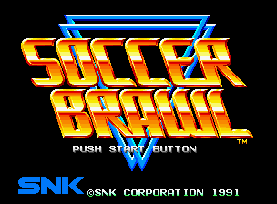 Soccer Brawl title screen for Neo Geo AES