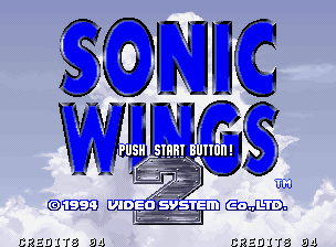 Sonic Wings 2 title screen for Neo Geo AES