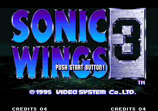 Sonic Wings 3 title screen for Neo Geo AES