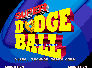Super Dodge Ball title screen for Neo Geo