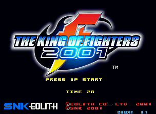 The King Of Fighters 2001 title screen for Neo Geo AES