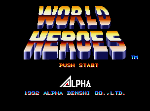 World Heroes title screen for Neo Geo AES