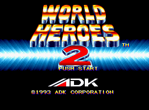 World Heroes 2 title screen for Neo Geo AES