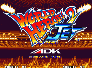 World Heroes 2 Jet title screen for Neo Geo AES