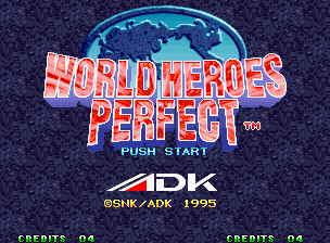 World Heroes Perfect title screen for Neo Geo AES
