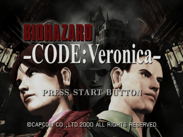 Biohazard Code: Veronica title screen for Sega Dreamcast