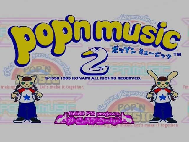 Pop'n Music 2 title screen for Sega Dreamcast