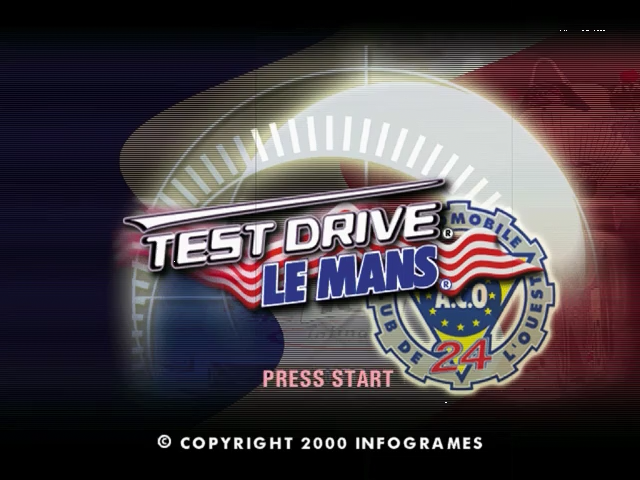 Test Drive Le Mans title screen for Sega Dreamcast