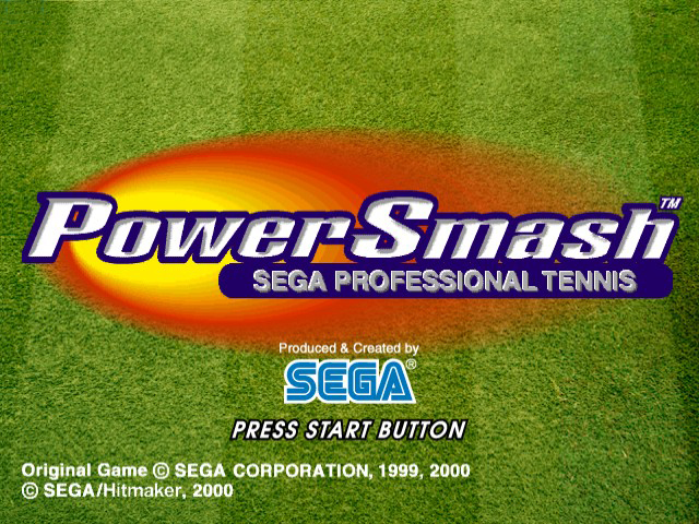 Virtua Tennis title screen for Sega Dreamcast