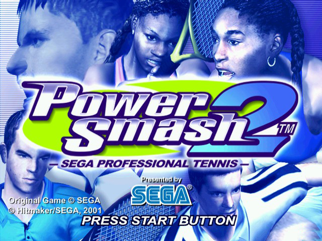 Virtua Tennis 2 title screen for Sega Dreamcast