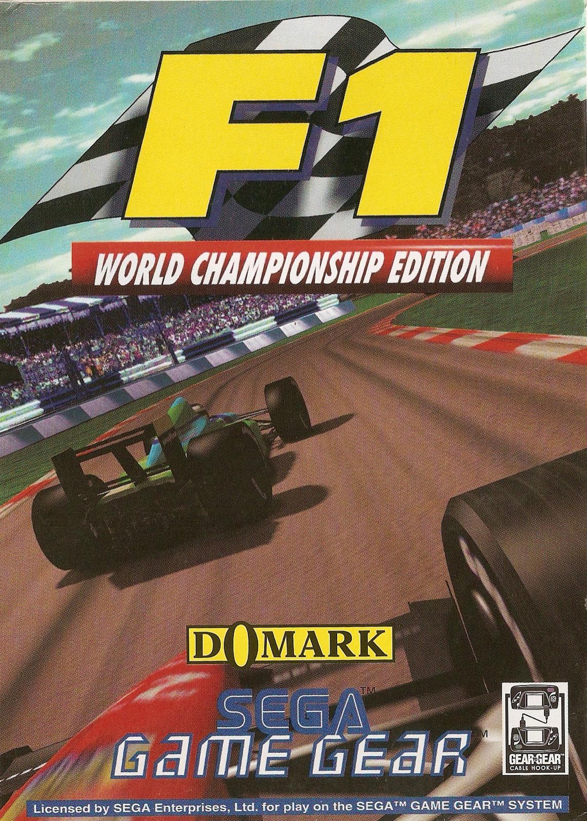 F1 World Championship Edition box art for Sega Game Gear