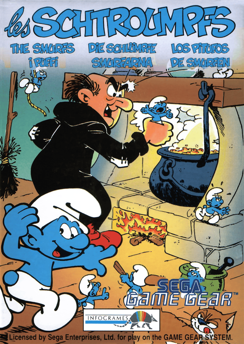 Les Schtroumpfs box art for Sega Game Gear