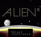 Alien 3 title screen for Sega Game Gear