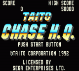 Chase H.Q title screen for Sega Game Gear