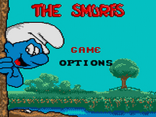 Les Schtroumpfs title screen for Sega Game Gear