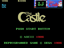 The Castle title screen for Sega Mark III