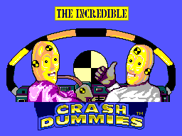 Crash Dummies title screen for Sega Master System