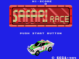 Safari Race title screen for Sega Mark III