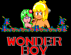 Wonderboy title screen for Sega Mark III
